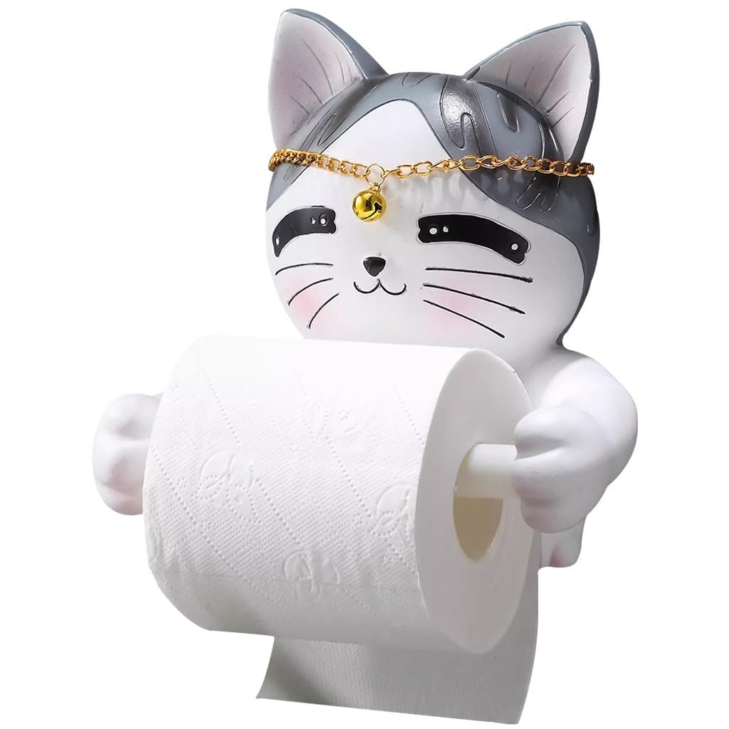 Amazon.co.jp: 紙巻器 棚付き かわいい猫型のトイレットペーパー