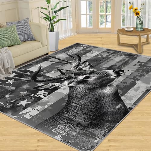 Deer Rug - 4x5 Rug, American Flag Rugs for Living