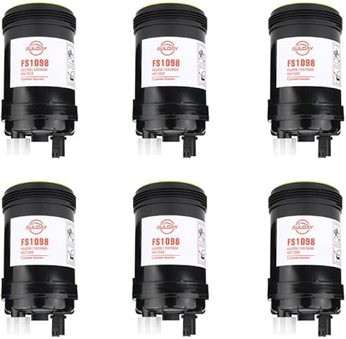 6PCS FS1098 Filtro de combustible Separador de agua PCV Válvula para Cummins Wirtgen W100CFI W120CFI W130CFI B6.7 ISB6.7QSB6.7 ISL8.9 L9 Series