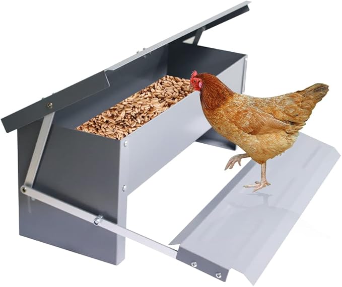 APlayfulBee Automatic Chicken Feeder 5L Treadle Galvanized