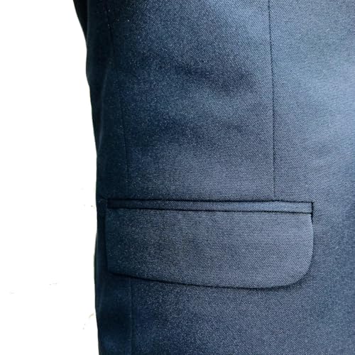 Image of Men's Formal Blazer, Black and Blue, Matty Fabric, Single Breasted, Smart Casual Style