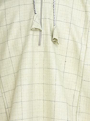 Image of Exotic India Men's Woolen Blend Kashmiri Phiran with Hood | Pure Wool Long Overcoat-Oversized Phiran for Men