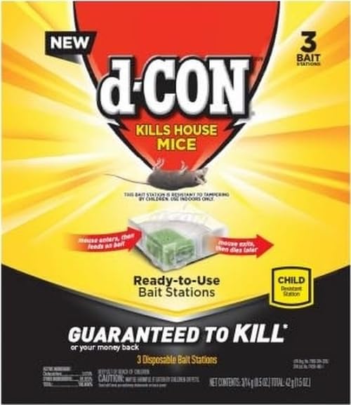 d-Con Corner Fit Mouse Bait Station, Disposable 0.5 Oz, 3 Pack