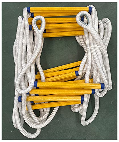 Échelle de sauvetage, échelle de sécurité 3-20M Échelle de corde Échelles d'évacuation d'urgence Échelle d'escalade en résine résistante aux flammes Corde de sécurité en nylon Capacité de poids jusqu