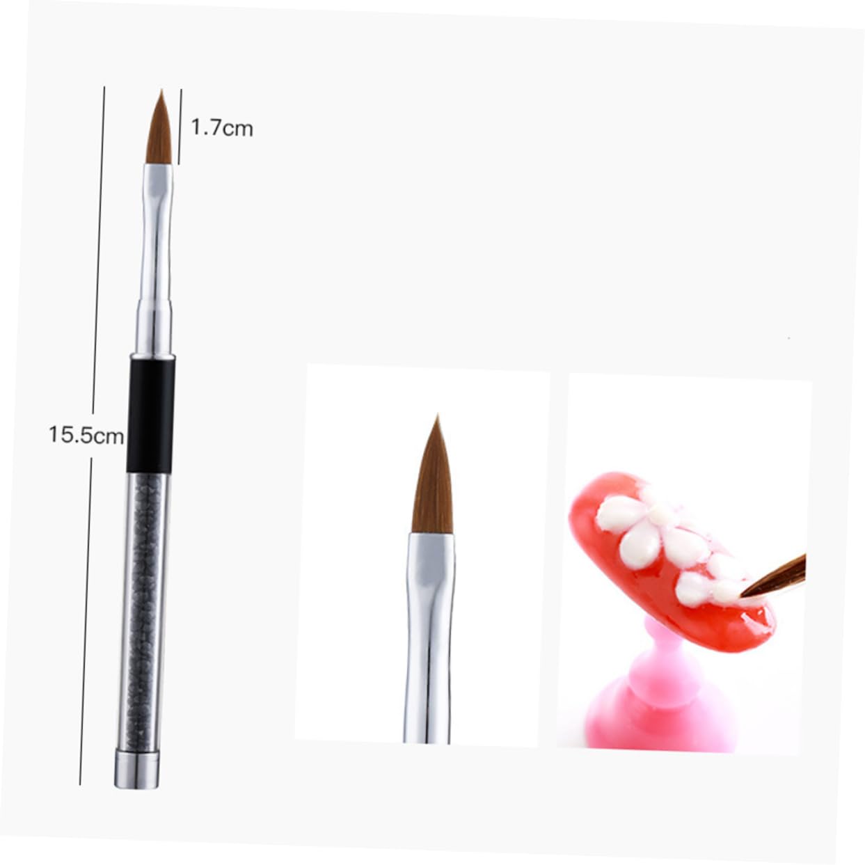 minkissy 2 Set Di Penne Per Nail Art in Acrilico Con Manico in Strass Set Di Strumenti Per Manicure Francese Per Salone Di Bellezza Domestico 5 Pezzi * 2
