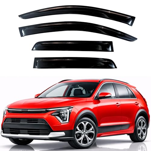 Image of KPY Rain Guards Fit for 2023-2026 Kia NIRO, Out-Channel Window Visors Vent Wind Deflectors 4PC, Car Accessories for 23-26 NIRO