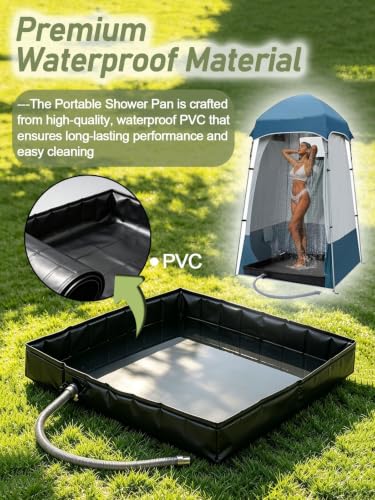 Kit de Ducha para Camping, Alfombrilla Grande para Ducha al Aire Libre, Base Portátil Antideslizante miniatura 5