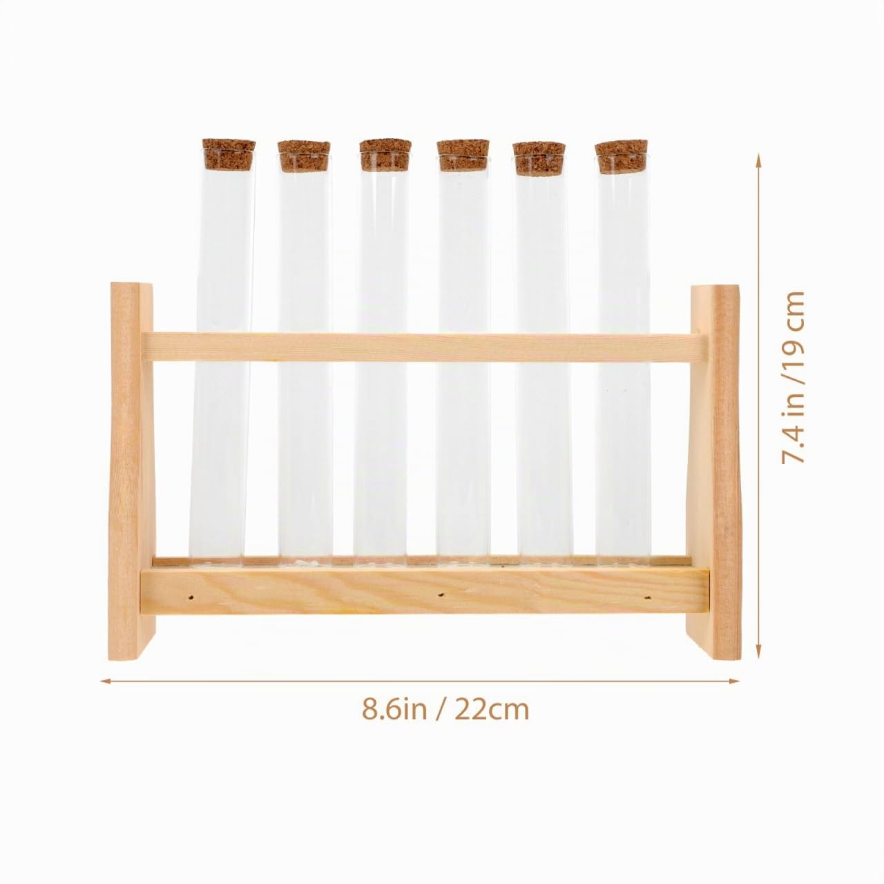 TOPBATHY Support Tube À Essai Bois 6 Tubes Verre 8.66X7.28X2.36 Pouces Porte-Éprouvettes Multifonctionnel Laboratoire Maison École Organiseur Stable