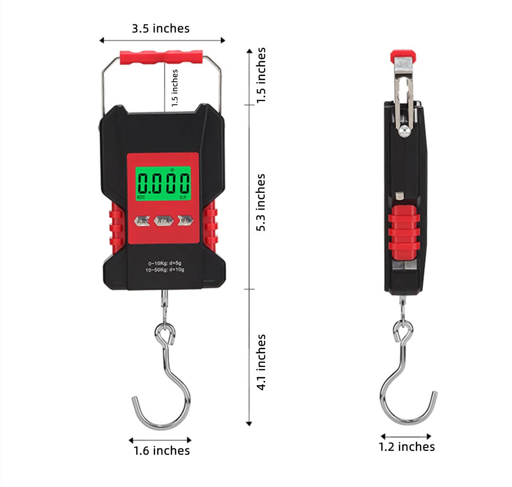 Klau Portable Rechargeable Fish Scale Luggage Scales 50 kg / 100 lb