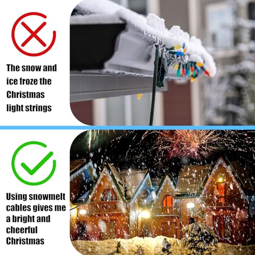 Copkim LIA-COPKIM-0055 2 Rolls 120 Feet Roof Gutter Snow Deicing Cable 120V Heating Cable Heated Pipe Cable thumb #5