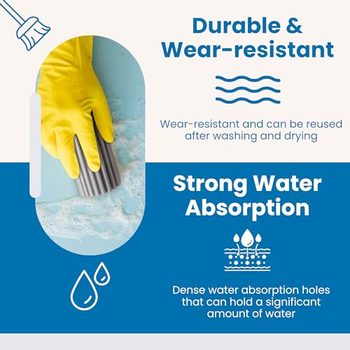 Image of Gadgetime USA Damp Clean Duster for Cleaning - Reusable Household Duster Sponges for Cleaning Blinds, Glass, Baseboards, Vents, Mirrors, Cobweb, Glass, Tiled Walls, Fans & Furniture