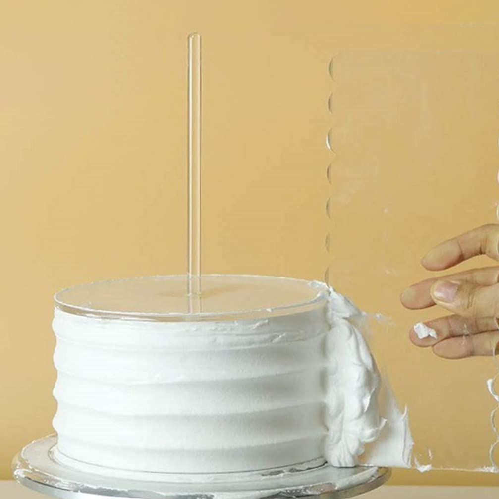 DOITOOL Set de 11 Disques Ronds en Acrylique pour Gâteau Grattoirs et Outils de Décoration, Accessoire Transparent Pâtisserie Découpe Précise