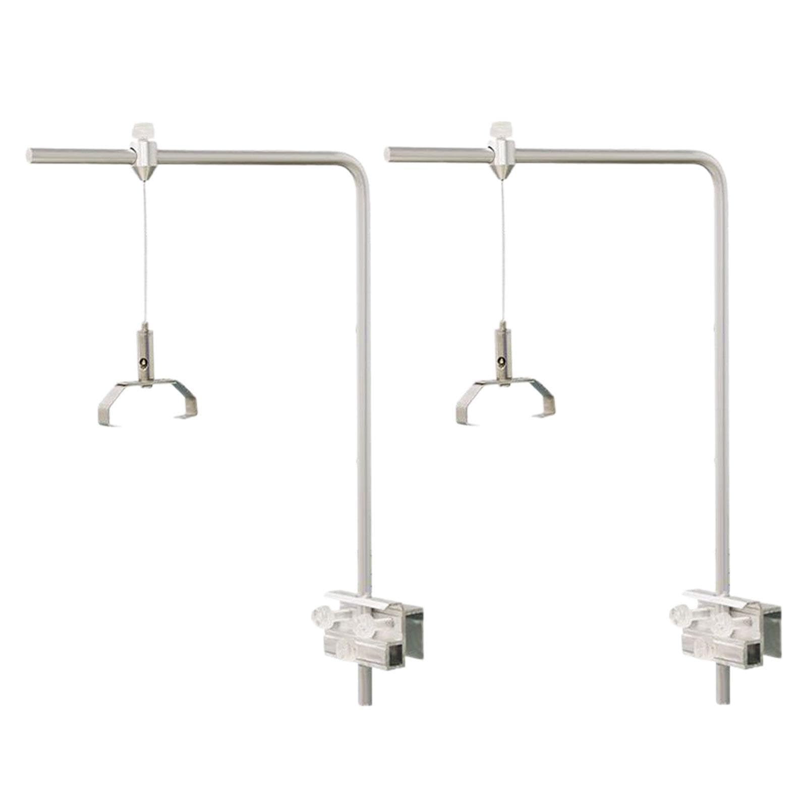 Uchwyt do lampy akwariowej, łatwy montaż, aluminiowy, solidny stojak pod lampę, uchwyt do lampy akwariowej, z 2 klipsami