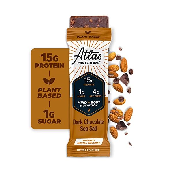 Atlas Protein Bar, 20g Plant Protein, 1g Sugar, Clean Ingredients