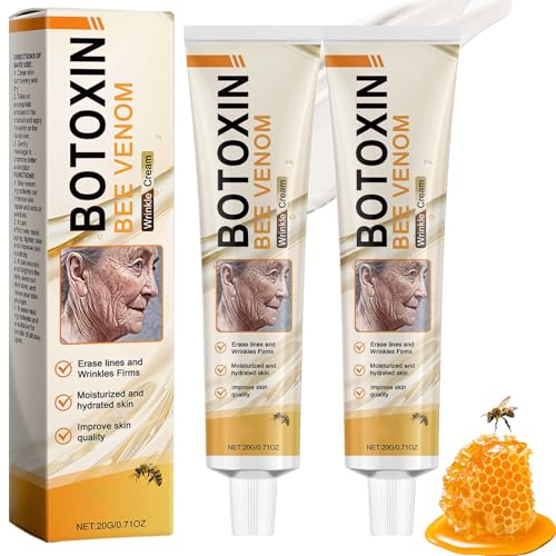 Boto-x Bienengift Creme - Bienengiftsalbe für Anti Falten - 2 PCS Boto Bienengift Faltencreme - Botox Bee Venom Creme - Feuchtigkeitscreme für Anti Aging zur Glättung von Linien Straffende Hautpflege