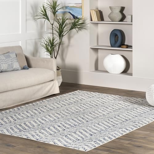 Tapete Decorativo NuLOOM 2 x 3 ft Chevron Azul miniatura 1