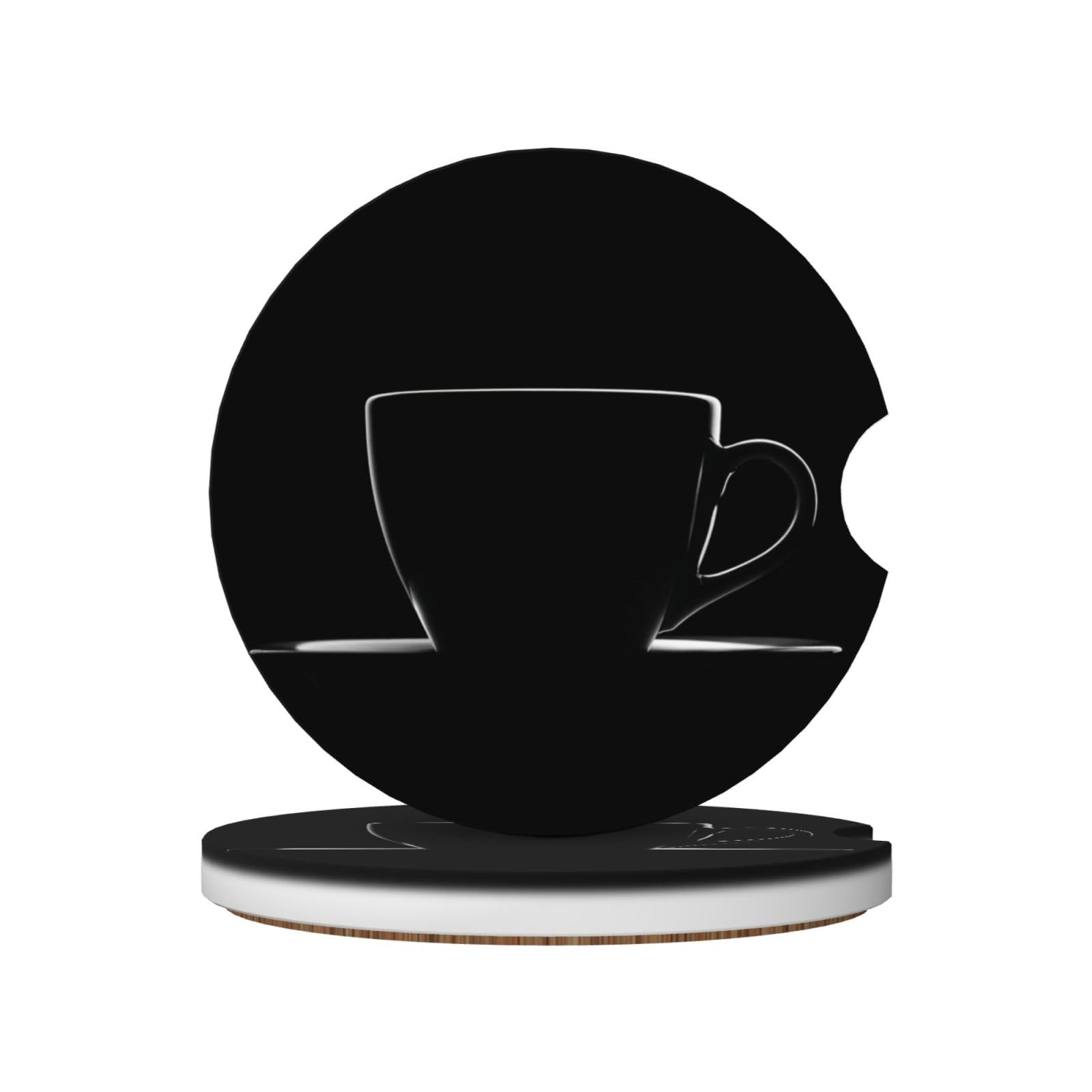 Coffee Cup Silhouette Ceramic Coasters,2pcs