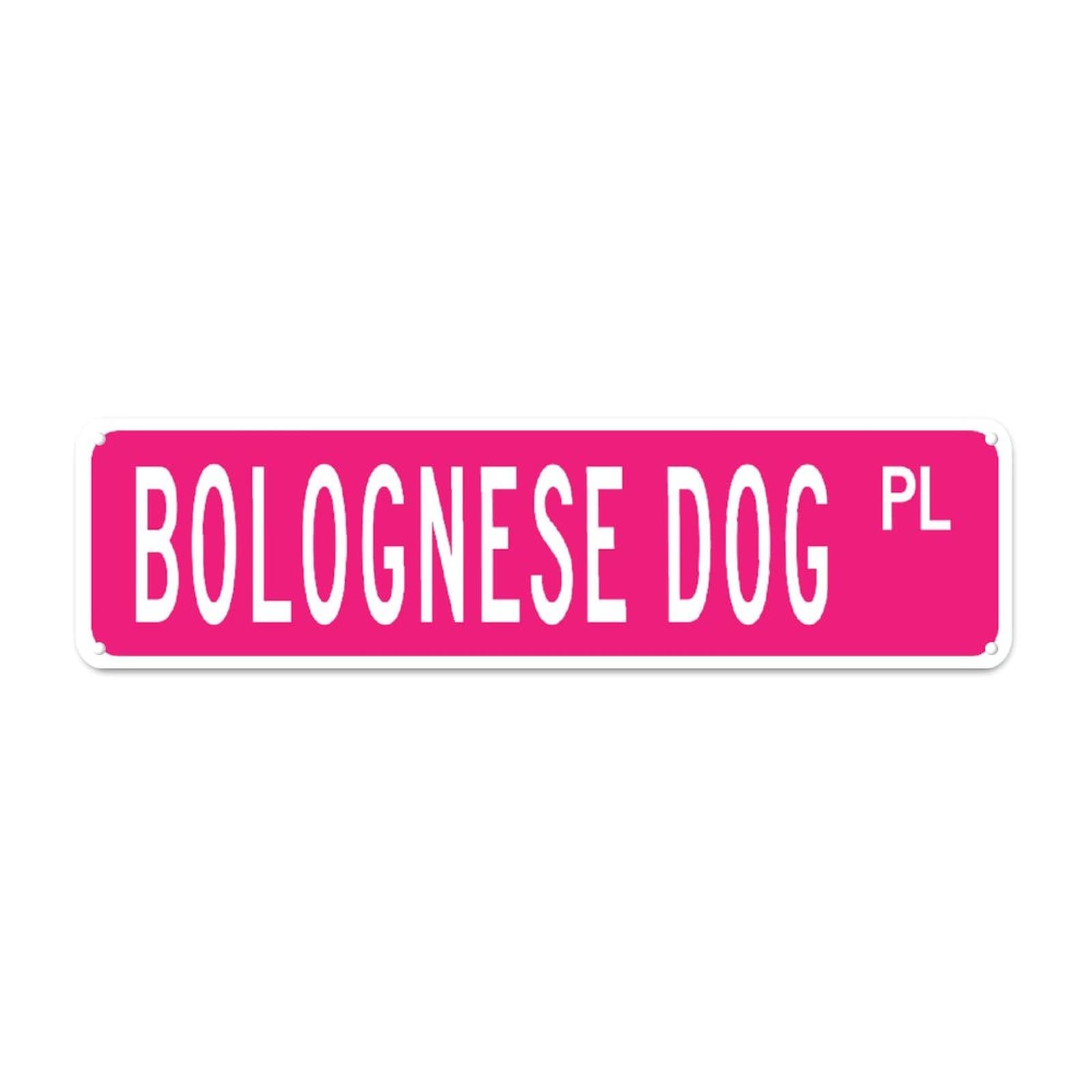 Bolognese Dog PL Retro Tin Signs Aluminum Metal Sign for Bedroom Kitchen Garden Wall Non-Fade Pub Club Decor 4x16 Inch