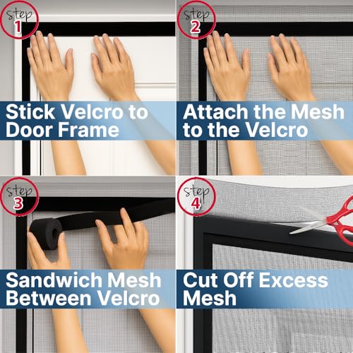 Heavy Duty Magnetic Screen - Front/Back Door Fiberglass Mesh - Self-Closing by Sentry Screens - Used condition - Image 7