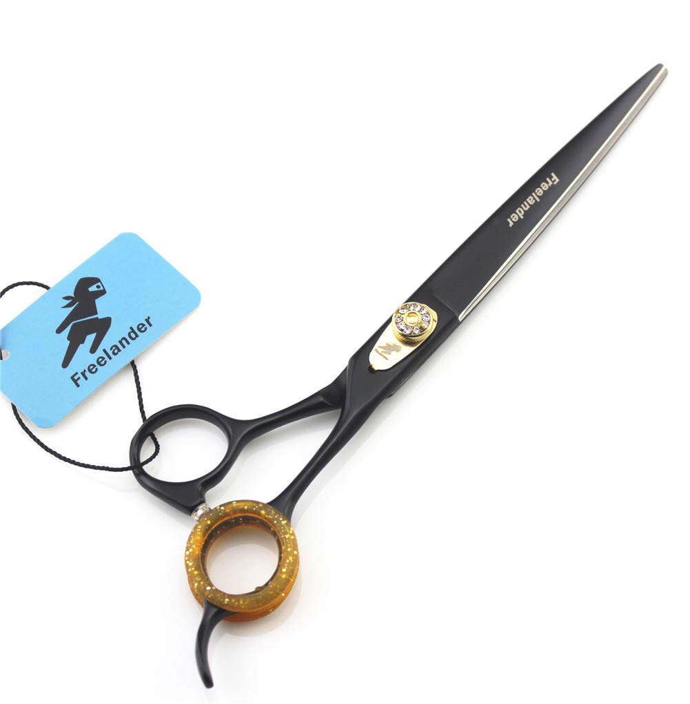 7.0 inch Professional Pet hairdressing scissors black color grilled Paint Japanese Stainless Steel Cat dog Household beauty scissors