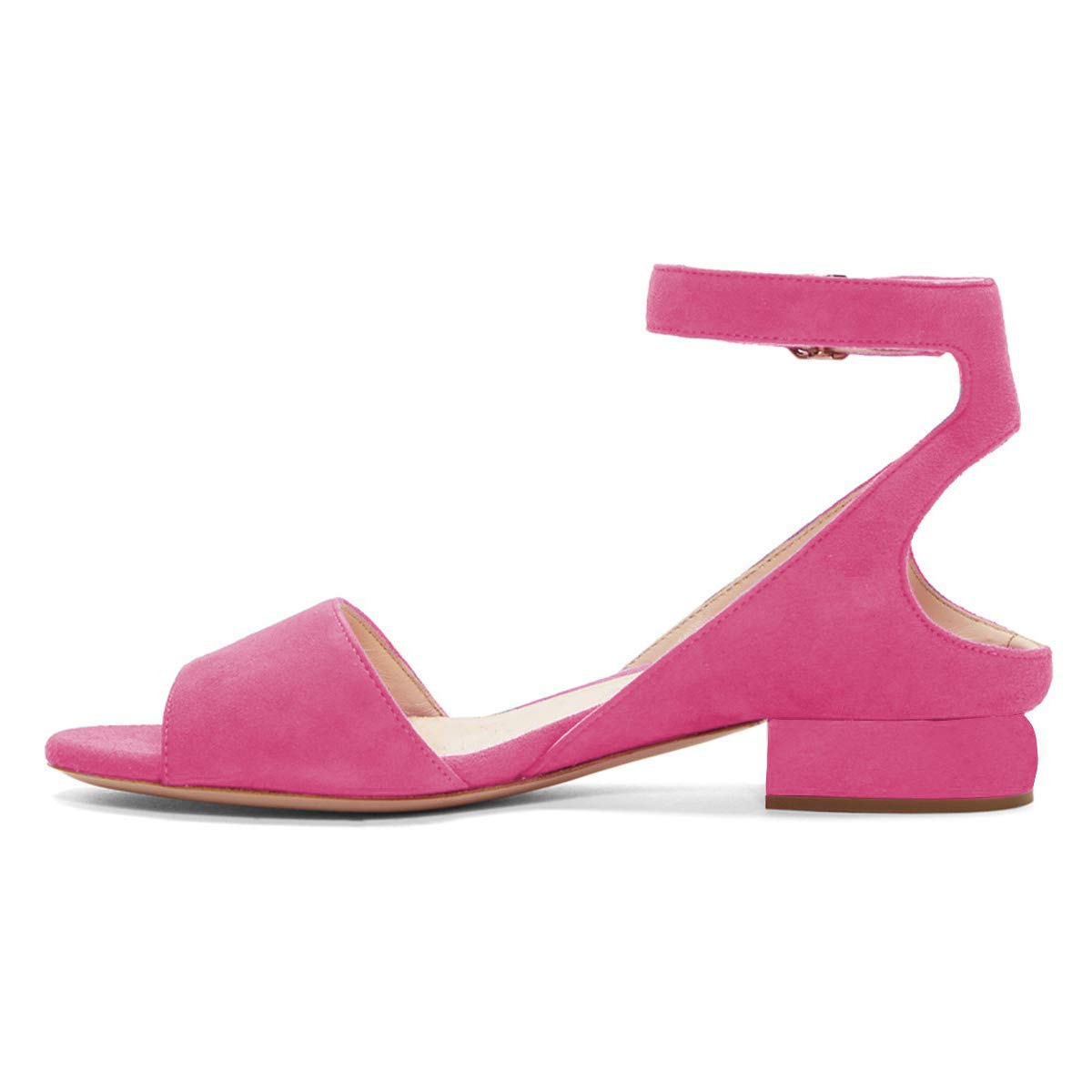 XYD Women Strappy Low Heel Sandals Open Toe Ankle Strap Chunky Block Pumps Comfy Daily Dressy Shoes