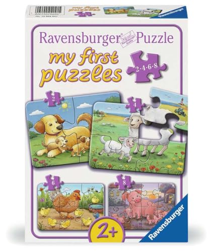 Ravensburger - Puzzle 2, 4, 6, 8 pièces - Petits Animaux de Ferme