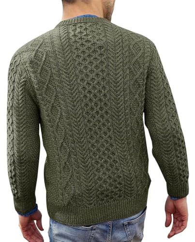 Men's Knit Pullover - Autumn Winter Solid Color Fashionable Large Size Sweater3