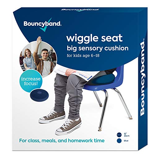 Image of Bouncyband - Wiggle Seat - Blue, 13 inch D - Large Sensory Cushion for Kids Ages 6-18+ - Promotes Active Learning, Improves Student Productivity, Includes Easy-Inflation Pump