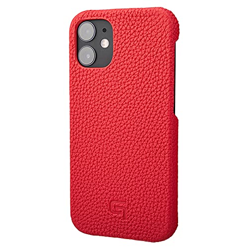 【GRAMAS】iPhone 12 Pro Max/iPhone 12 Pro/iPhone 12 / iPhone 12 mini ケース 本革 手帳 耐衝撃 ワイヤレス充電 QI充電 カメラ保護 (iPhone 12 mini, Red)