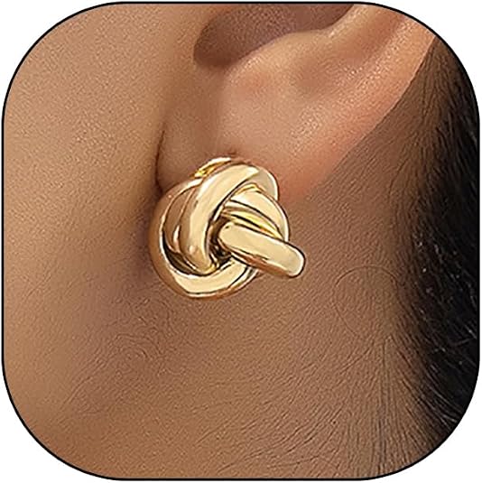 DobGot Trendy Gold Knot Earrings For Women Chunky Statement Drop Dangle Earrings Lightweight Hypoallergenic Fashion Gold Jewelry E5 571b92f5 53c1 4e13 9a13 C75a80e07e46.ec24756e82f92a162b7e670685183b55
