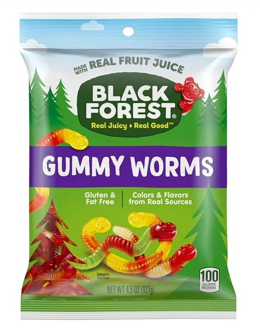 Gummy Worms Gluten Free Fat Free Made with Real Fruit