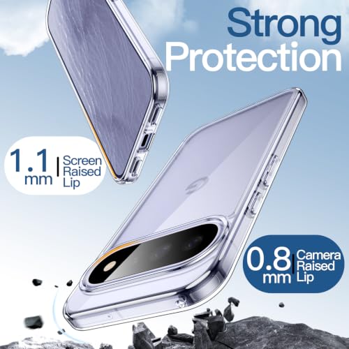 Image of JETech Case for Google Pixel 11, Anti-Yellowing, Clear | Cover Scratch-Resistant, Hard PC Clear Back, Shockproof Protection, TPU Bumper