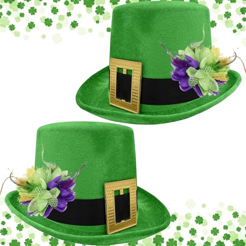 Bdecoll St Patriks, set di cappelli da festa in stile irlandese, accessorio per costume da Shamrock per irlandese, San Patrizio, festa in costume (2)
