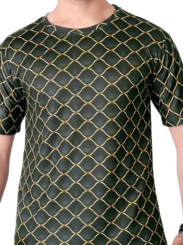 Image of Round Collar Cotton Poly Striped Printed T Shirt for Men Half Sleeve T-Shirt