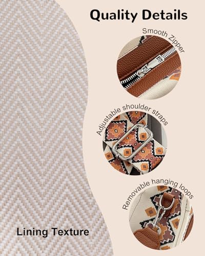 Bolso bandolera boho con cierre para mujer miniatura 7