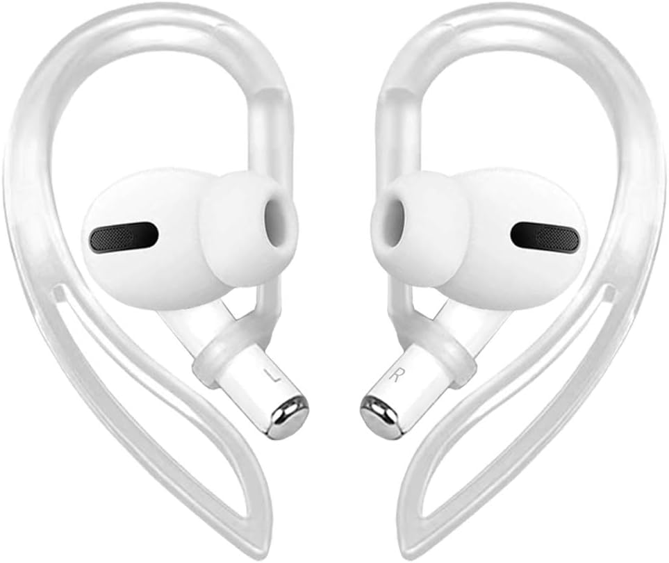 OJOS Ear Hooks Compatible with AirPods 4 2024, 2nd Generation and AirPods Pro [Multi-Dimensional Adjustable] Accessories for Apple AirPods 4 3 2 1 Gen (Transparent)