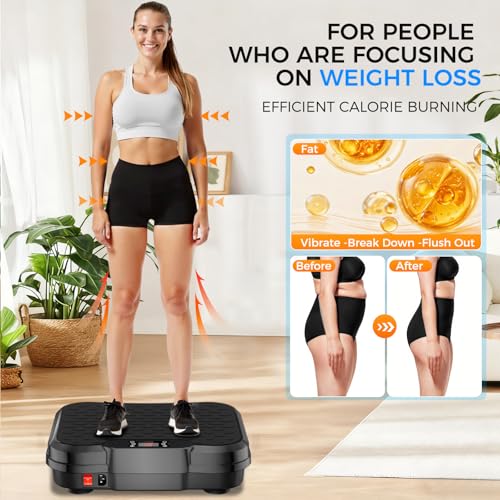 Vibration Plate Exercise Machine,Vibration Plate for Lymphatic Drainage Power Vibration Plate Machine Support 450 Lbs 250 Adjustable Speeds,Vibrating Plate Shake Plate Weight Loss - image 7