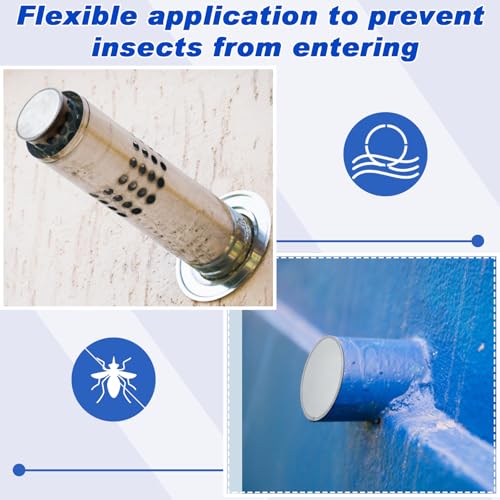 Image of VIHOSE 2 Pcs 4 Inch Od Dryer Vent Cap Galvanized Round Dryer Vent Cover Inside Galvanized Steel Tee Duct End Cap Pipe Cover Metal Plug for Outdoor and Indoor HVAC Systems