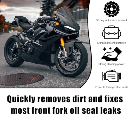 Image of povtii 2PCS Motorcycle Fork Seal Cleaner Tool, Fork Seal Cleaner Fits 45-55mm Seal Mate Oil Level, Universal Cleaning Shock Repairing Absorber Tool, Dirt Bike Motorcycle Accessories (Orange)