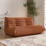 Bean Bag Chair, Loveseat Fireside Chair Bean Bag Sofa Large Bean Bag Chair for Adults, 2 Seater Bean Bag Chairs for Teens with High Density Comfortable Foam, Bean Bag for Living Room, Bedroom (Orange)