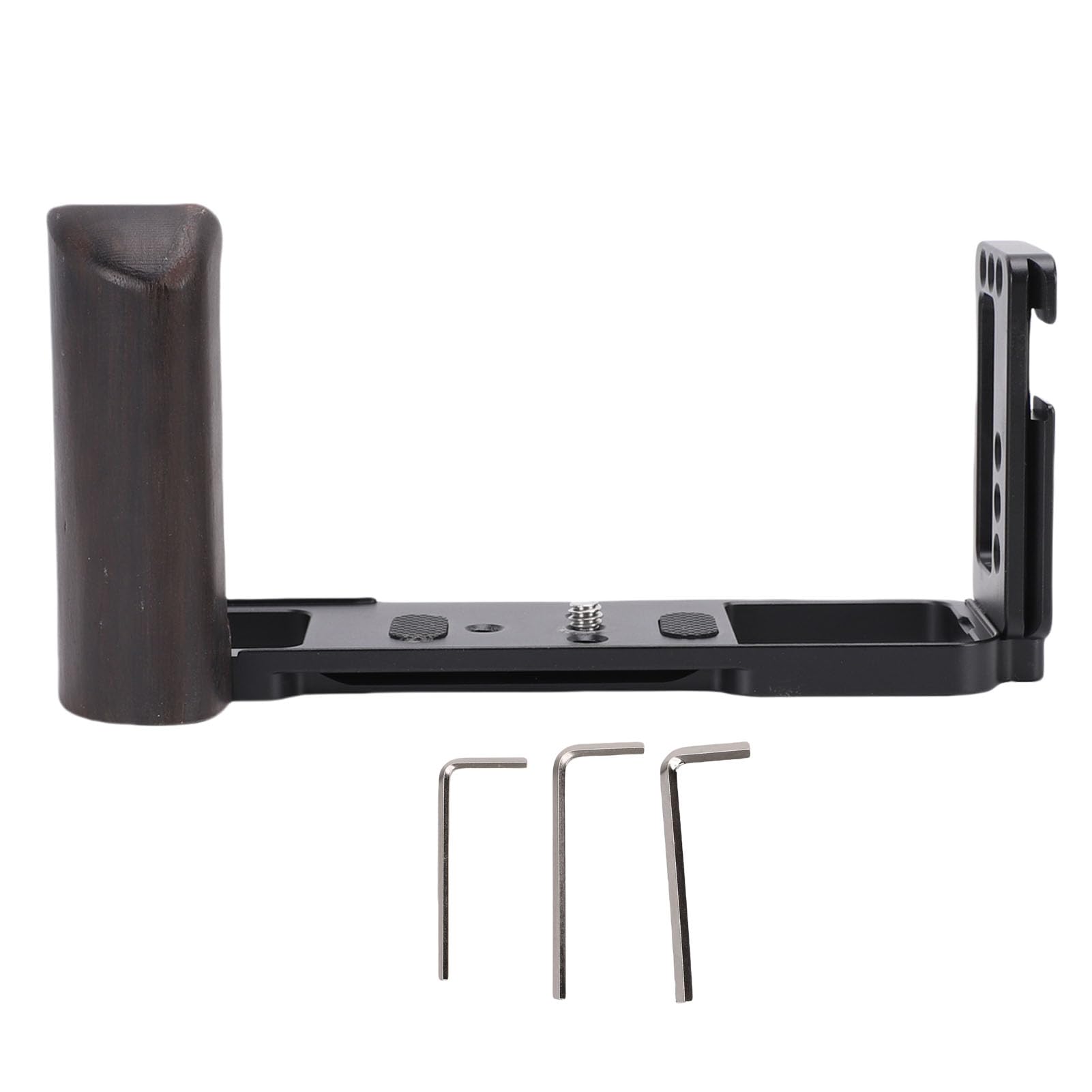 Sxhlseller Staffa a L a Sgancio Rapido per GFX50R |Impugnatura in Legno, Impugnatura in Alluminio con Supporto per Pattino Freddo, Fori per Viti da 1/4, Tiro Verticale Compatibile con Coda di
