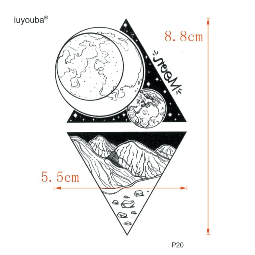 Miniatura 3 de 30Pcs Moon Surface Temporary Tattoo Sticker Mare Tatoo Temporary Stickers Tatuajes Temporales Tattoo Sticker