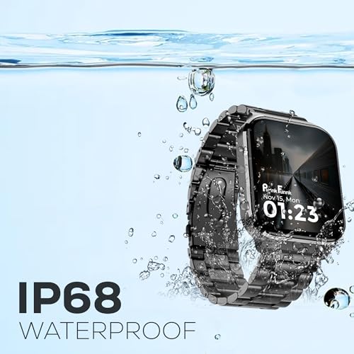 Image of PunnkFunnk NovoLux HD Display Smartwatch for Men & Women Answer /Make Calls, Heart Rate Monitor, 113+ Sports Modes, Step Counter, IP68 Waterproof, Compatible with Android & iOS(Metal Black)