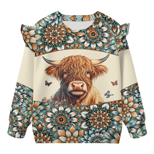 Sweatshirt for Girls Ruffle Long Sleeve Shirts 1-8 Years Casual Sweaters Kids Crewneck Pullover Top4