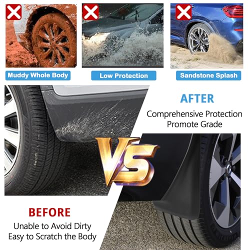 Image of Mud Flaps Splash Guards Compatible with 2019-2026 Volvo XC40, No Drill Custom Fit Front Rear Wheel Fender Mudguards, All Weather Anti-Scratch Volvo XC40 Exterior Accessories (Set of 4)
