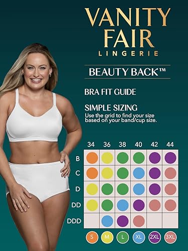 Vanity Fair Women's Wireless Bra, Soft Smoothing Fabrics & Breathable Cups, Simple Sizing Available S-3xl4