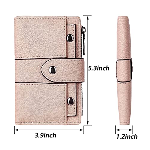 Image of Leather Small Wallet for Women, RFID Blocking Ladies Mini Purse with ID Window