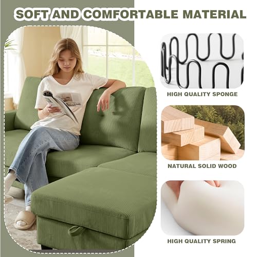 Image of 3 Pieces Sofa Set for Living Room with Sofa, Storage Ottoman and Single Chair