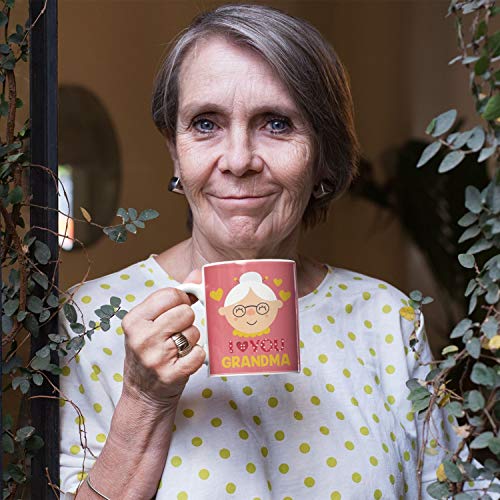Image of I Love You Grandma Coffee Mug with Coaster Set of 2 Combo Gift for Grandmother Birthday Mothers Day - 330ml
