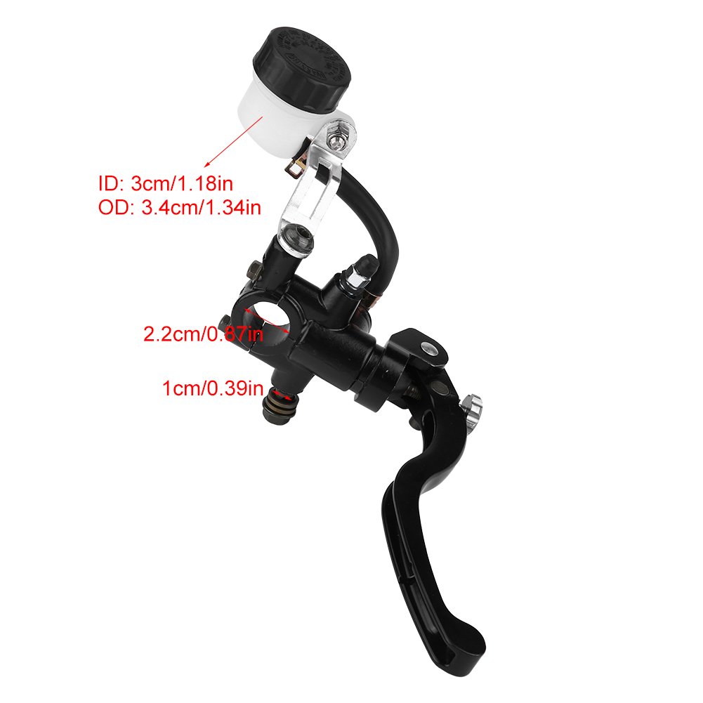 Leva Frizione Cilindro Maestro Freno Anteriore, 22 Mm 7/8" Leva Frizione Universale Cilindro Freno Idraulico Tondo Moto Universale(Pompa superiore destra)